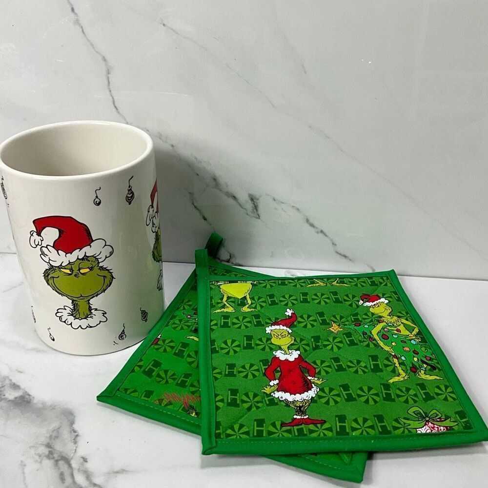 GRINCH Utensil Crock and Pot Holders